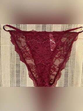 NWT Victoria’s Secret Dream Angels Lace String Bikini Panty - Burgundy Kir
